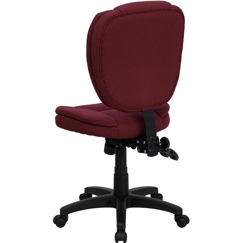Mid-Back Burgundy Fabric Multifunction Ergonomic Swivel Task Chair - By Flash Furniture - Madison Seating 6 Mid-Back Burgundy Fabric Multifunction Ergonomic Swivel Task Chair - By Flash Furniture - Madison Seating - Image 4