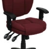 Mid-Back Burgundy Fabric Multifunction Ergonomic Swivel Task Chair With Adjustable Arms - By Flash Furniture - Madison Seating -Executive Chairs Sales Mid Back Burgundy Fabric Multifunction Ergonomic Swivel Task Chair with Adjustable Arms by Flash Furniture