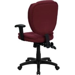 Mid-Back Burgundy Fabric Multifunction Ergonomic Swivel Task Chair With Adjustable Arms - By Flash Furniture - Madison Seating -Executive Chairs Sales Mid Back Burgundy Fabric Multifunction Ergonomic Swivel Task Chair with Adjustable Arms by Flash Furniture 3