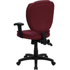 Mid-Back Burgundy Fabric Multifunction Ergonomic Swivel Task Chair With Adjustable Arms - By Flash Furniture - Madison Seating -Executive Chairs Sales Mid Back Burgundy Fabric Multifunction Ergonomic Swivel Task Chair with Adjustable Arms by Flash Furniture 4