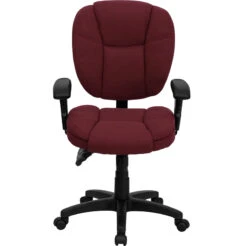 Mid-Back Burgundy Fabric Multifunction Ergonomic Swivel Task Chair With Adjustable Arms - By Flash Furniture - Madison Seating -Executive Chairs Sales Mid Back Burgundy Fabric Multifunction Ergonomic Swivel Task Chair with Adjustable Arms by Flash Furniture 6