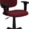 Mid-Back Burgundy Fabric Swivel Task Chair With Adjustable Arms - By Flash Furniture - Madison Seating -Executive Chairs Sales Mid Back Burgundy Fabric Swivel Task Chair with Adjustable Arms by Flash Furniture