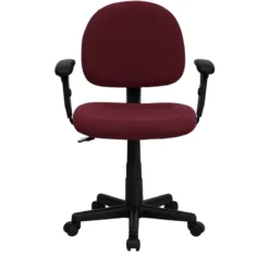 Mid-Back Burgundy Fabric Swivel Task Chair With Adjustable Arms - By Flash Furniture - Madison Seating -Executive Chairs Sales Mid Back Burgundy Fabric Swivel Task Chair with Adjustable Arms by Flash Furniture 5