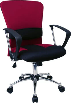 Mid-Back Burgundy Mesh Swivel Task Chair With Arms - By Flash Furniture - Madison Seating