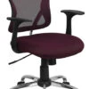 Mid-Back Burgundy Mesh Swivel Task Chair With Chrome Base And Arms - By Flash Furniture - Madison Seating -Executive Chairs Sales Mid Back Burgundy Mesh Swivel Task Chair with Chrome Base and Arms by Flash Furniture