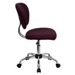 Mid-Back Burgundy Mesh Swivel Task Chair With Chrome Base - By Flash Furniture - Madison Seating -Executive Chairs Sales Mid Back Burgundy Mesh Swivel Task Chair with Chrome Base by Flash Furniture 1