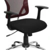 Mid-Back Burgundy And Black Mesh Swivel Task Chair With Chrome Base And Arms - By Flash Furniture - Madison Seating 1 Mid-Back Burgundy And Black Mesh Swivel Task Chair With Chrome Base And Arms - By Flash Furniture - Madison Seating -Executive Chairs Sales Mid Back Burgundy and Black Mesh Swivel Task Chair with Chrome Base and Arms by Flash Furniture