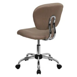 Mid-Back Coffee Brown Mesh Swivel Task Chair With Chrome Base - By Flash Furniture - Madison Seating -Executive Chairs Sales Mid Back Coffee Brown Mesh Swivel Task Chair with Chrome Base by Flash Furniture 2