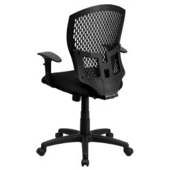 Mid-Back Designer Back Swivel Task Chair With Fabric Seat And Adjustable Arms - By Flash Furniture - Madison Seating -Executive Chairs Sales Mid Back Designer Back Swivel Task Chair with Fabric Seat and Adjustable Arms by Flash Furniture 2