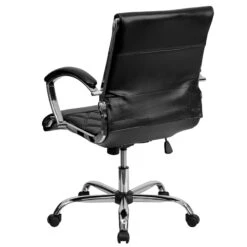 Mid-Back Designer Black Leather Executive Swivel Chair With Chrome Base And Arms - By Flash Furniture - Madison Seating 14 Mid-Back Designer Black Leather Executive Swivel Chair With Chrome Base And Arms - By Flash Furniture - Madison Seating -Executive Chairs Sales Mid Back Designer Black Leather Executive Swivel Chair with Chrome Base and Arms by Flash Furniture 5