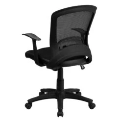 Mid-Back Designer Black Mesh Swivel Task Chair With Arms - By Flash Furniture - Madison Seating -Executive Chairs Sales Mid Back Designer Black Mesh Swivel Task Chair with Arms by Flash Furniture 2