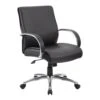 Mid Back Executive Chair With Aluminum Arms And Chair Base - Without Knee Tilt By Boss Office Products - Madison Seating