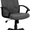 Mid-Back Gray Fabric Executive Swivel Chair With Nylon Arms - By Flash Furniture - Madison Seating -Executive Chairs Sales Mid Back Gray Fabric Executive Swivel Chair with Nylon Arms by Flash Furniture