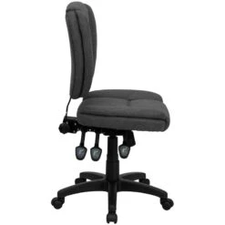 Mid-Back Gray Fabric Multifunction Ergonomic Swivel Task Chair - By Flash Furniture - Madison Seating -Executive Chairs Sales Mid Back Gray Fabric Multifunction Ergonomic Swivel Task Chair by Flash Furniture 1