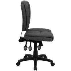 Mid-Back Gray Fabric Multifunction Ergonomic Swivel Task Chair - By Flash Furniture - Madison Seating -Executive Chairs Sales Mid Back Gray Fabric Multifunction Ergonomic Swivel Task Chair by Flash Furniture 2