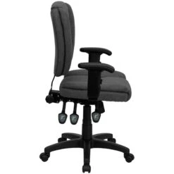 Mid-Back Gray Fabric Multifunction Ergonomic Swivel Task Chair With Adjustable Arms - By Flash Furniture - Madison Seating -Executive Chairs Sales Mid Back Gray Fabric Multifunction Ergonomic Swivel Task Chair with Adjustable Arms by Flash Furniture 1