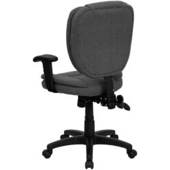 Mid-Back Gray Fabric Multifunction Ergonomic Swivel Task Chair With Adjustable Arms - By Flash Furniture - Madison Seating -Executive Chairs Sales Mid Back Gray Fabric Multifunction Ergonomic Swivel Task Chair with Adjustable Arms by Flash Furniture 3