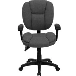 Mid-Back Gray Fabric Multifunction Ergonomic Swivel Task Chair With Adjustable Arms - By Flash Furniture - Madison Seating -Executive Chairs Sales Mid Back Gray Fabric Multifunction Ergonomic Swivel Task Chair with Adjustable Arms by Flash Furniture 6