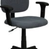 Mid-Back Gray Fabric Swivel Task Chair With Adjustable Arms - By Flash Furniture - Madison Seating 2 Mid-Back Gray Fabric Swivel Task Chair With Adjustable Arms - By Flash Furniture - Madison Seating -Executive Chairs Sales Mid Back Gray Fabric Swivel Task Chair with Adjustable Arms by Flash Furniture