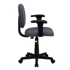 Mid-Back Gray Fabric Swivel Task Chair With Adjustable Arms - By Flash Furniture - Madison Seating -Executive Chairs Sales Mid Back Gray Fabric Swivel Task Chair with Adjustable Arms by Flash Furniture 2