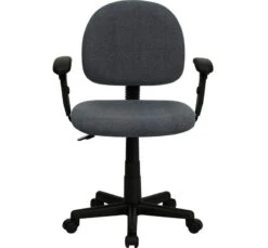 Mid-Back Gray Fabric Swivel Task Chair With Adjustable Arms - By Flash Furniture - Madison Seating -Executive Chairs Sales Mid Back Gray Fabric Swivel Task Chair with Adjustable Arms by Flash Furniture 5