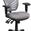 Mid-Back Gray Mesh Multifunction Executive Swivel Chair With Adjustable Arms - By Flash Furniture - Madison Seating -Executive Chairs Sales Mid Back Gray Mesh Multifunction Executive Swivel Chair with Adjustable Arms by Flash Furniture