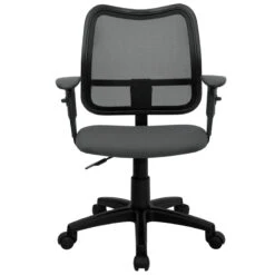 Mid-Back Gray Mesh Swivel Task Chair With Adjustable Arms - By Flash Furniture - Madison Seating -Executive Chairs Sales Mid Back Gray Mesh Swivel Task Chair with Adjustable Arms by Flash Furniture 3