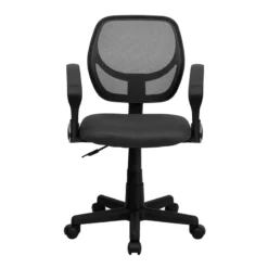 Mid-Back Gray Mesh Swivel Task Chair With Arms - By Flash Furniture - Madison Seating -Executive Chairs Sales Mid Back Gray Mesh Swivel Task Chair with Arms by Flash Furniture 5