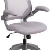 Mid-Back Gray Mesh Swivel Task Chair With Gray Frame And Flip-Up Arms - By Flash Furniture - Madison Seating -Executive Chairs Sales Mid Back Gray Mesh Swivel Task Chair with Gray Frame and Flip Up Arms by Flash Furniture