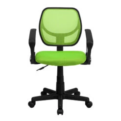 Mid-Back Green Mesh Swivel Task Chair With Arms - By Flash Furniture - Madison Seating -Executive Chairs Sales Mid Back Green Mesh Swivel Task Chair with Arms by Flash Furniture 4
