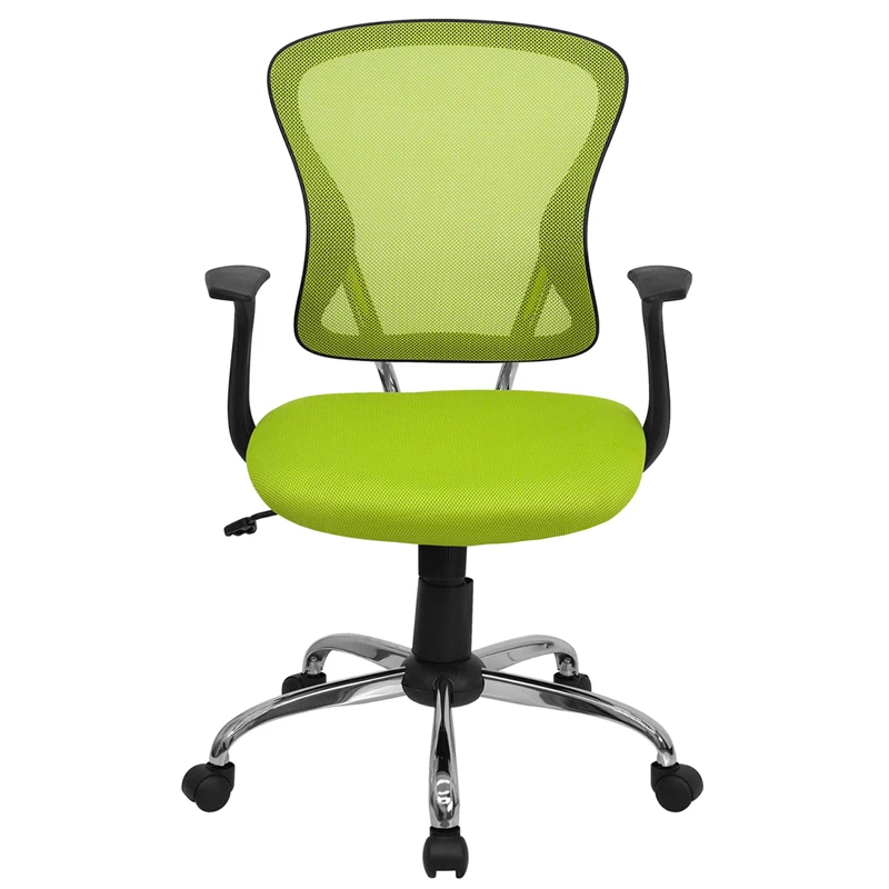 Mid-Back Green Mesh Swivel Task Chair With Chrome Base And Arms - By Flash Furniture - Madison Seating 6 Mid-Back Green Mesh Swivel Task Chair With Chrome Base And Arms - By Flash Furniture - Madison Seating - Image 4