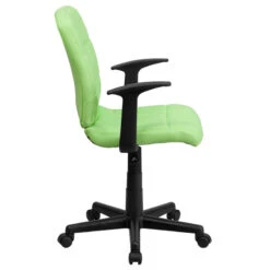 Mid-Back Green Quilted Vinyl Swivel Task Chair With Arms - By Flash Furniture - Madison Seating -Executive Chairs Sales Mid Back Green Quilted Vinyl Swivel Task Chair with Arms by Flash Furniture 1