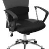 Mid-Back Grey Mesh Swivel Task Chair With Arms - By Flash Furniture - Madison Seating -Executive Chairs Sales Mid Back Grey Mesh Swivel Task Chair with Arms by Flash Furniture