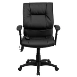 Mid-Back Massaging Black Leather Executive Swivel Chair With Adjustable Arms - By Flash Furniture - Madison Seating -Executive Chairs Sales Mid Back Massaging Black Leather Executive Swivel Chair with Adjustable Arms by Flash Furniture 3