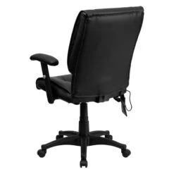 Mid-Back Massaging Black Leather Executive Swivel Chair With Adjustable Arms - By Flash Furniture - Madison Seating -Executive Chairs Sales Mid Back Massaging Black Leather Executive Swivel Chair with Adjustable Arms by Flash Furniture 5