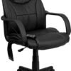 Mid-Back Massaging Black Leather Executive Swivel Chair With Arms - By Flash Furniture - Madison Seating 1 Mid-Back Massaging Black Leather Executive Swivel Chair With Arms - By Flash Furniture - Madison Seating -Executive Chairs Sales Mid Back Massaging Black Leather Executive Swivel Chair with Arms by Flash Furniture