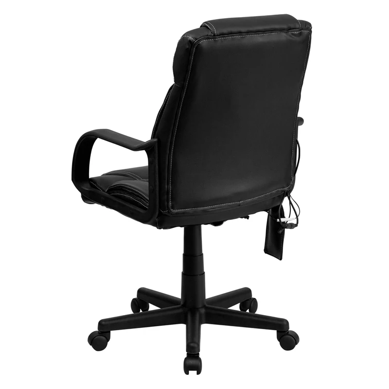 Mid-Back Massaging Black Leather Executive Swivel Chair With Arms - By Flash Furniture - Madison Seating 5 Mid-Back Massaging Black Leather Executive Swivel Chair With Arms - By Flash Furniture - Madison Seating - Image 3