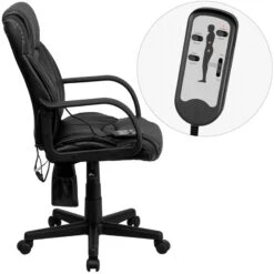 Mid-Back Massaging Black Leather Executive Swivel Chair With Arms - By Flash Furniture - Madison Seating 13 Mid-Back Massaging Black Leather Executive Swivel Chair With Arms - By Flash Furniture - Madison Seating -Executive Chairs Sales Mid Back Massaging Black Leather Executive Swivel Chair with Arms by Flash Furniture 4