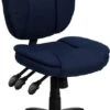Mid-Back Navy Blue Fabric Multifunction Ergonomic Swivel Task Chair - By Flash Furniture - Madison Seating -Executive Chairs Sales Mid Back Navy Blue Fabric Multifunction Ergonomic Swivel Task Chair by Flash Furniture