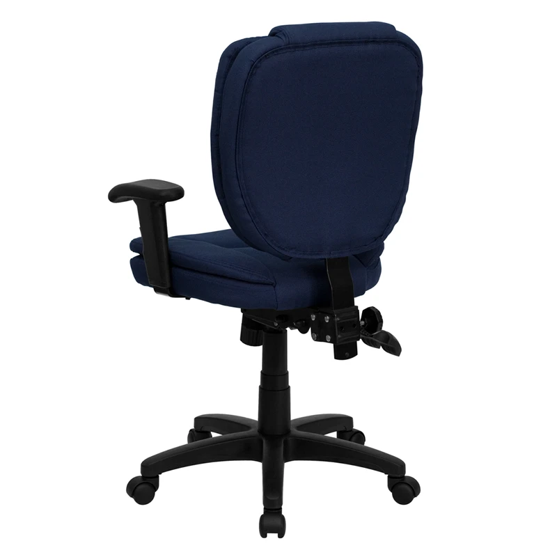 Mid-Back Navy Blue Fabric Multifunction Ergonomic Swivel Task Chair With Adjustable Arms - By Flash Furniture - Madison Seating 5 Mid-Back Navy Blue Fabric Multifunction Ergonomic Swivel Task Chair With Adjustable Arms - By Flash Furniture - Madison Seating - Image 3