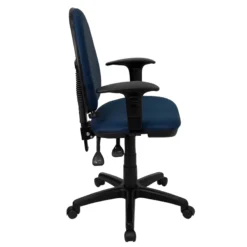Mid-Back Navy Blue Fabric Multifunction Swivel Task Chair With Adjustable Lumbar Support And Adjustable Arms - By Flash Furniture - Madison Seating -Executive Chairs Sales Mid Back Navy Blue Fabric Multifunction Swivel Task Chair with Adjustable Lumbar Support and Adjustable Arms by Flash Furniture 2