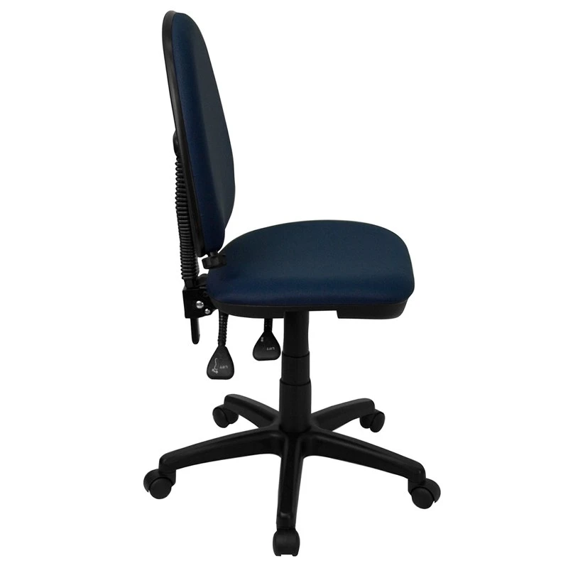 Mid-Back Navy Blue Fabric Multifunction Swivel Task Chair With Adjustable Lumbar Support - By Flash Furniture - Madison Seating 4 Mid-Back Navy Blue Fabric Multifunction Swivel Task Chair With Adjustable Lumbar Support - By Flash Furniture - Madison Seating - Image 2