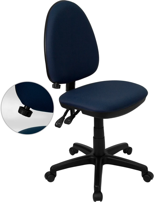 Mid-Back Navy Blue Fabric Multifunction Swivel Task Chair With Adjustable Lumbar Support - By Flash Furniture - Madison Seating 3 Mid-Back Navy Blue Fabric Multifunction Swivel Task Chair With Adjustable Lumbar Support - By Flash Furniture - Madison Seating