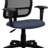 Mid-Back Navy Blue Mesh Swivel Task Chair With Adjustable Arms - By Flash Furniture - Madison Seating -Executive Chairs Sales Mid Back Navy Blue Mesh Swivel Task Chair with Adjustable Arms by Flash Furniture