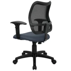 Mid-Back Navy Blue Mesh Swivel Task Chair With Adjustable Arms - By Flash Furniture - Madison Seating -Executive Chairs Sales Mid Back Navy Blue Mesh Swivel Task Chair with Adjustable Arms by Flash Furniture 3