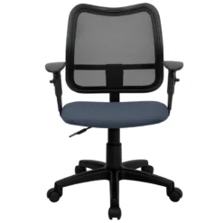Mid-Back Navy Blue Mesh Swivel Task Chair With Adjustable Arms - By Flash Furniture - Madison Seating -Executive Chairs Sales Mid Back Navy Blue Mesh Swivel Task Chair with Adjustable Arms by Flash Furniture 5