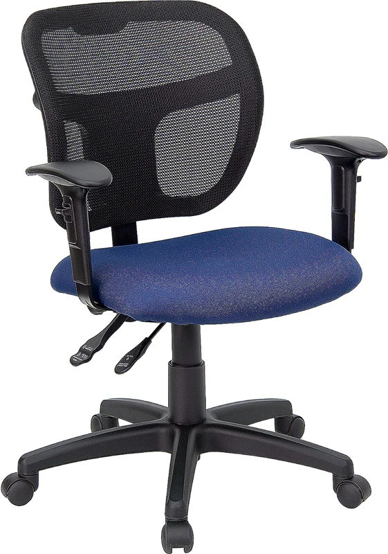 Mid-Back Navy Blue Mesh Swivel Task Chair With Adjustable Arms - By Flash Furniture - Madison Seating 3 Mid-Back Navy Blue Mesh Swivel Task Chair With Adjustable Arms - By Flash Furniture - Madison Seating
