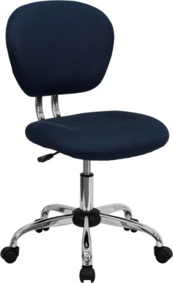 Mid-Back Navy Mesh Swivel Task Chair With Chrome Base - By Flash Furniture - Madison Seating
