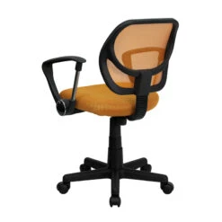 Mid-Back Orange Mesh Swivel Task Chair With Arms - By Flash Furniture - Madison Seating -Executive Chairs Sales Mid Back Orange Mesh Swivel Task Chair with Arms by Flash Furniture 3