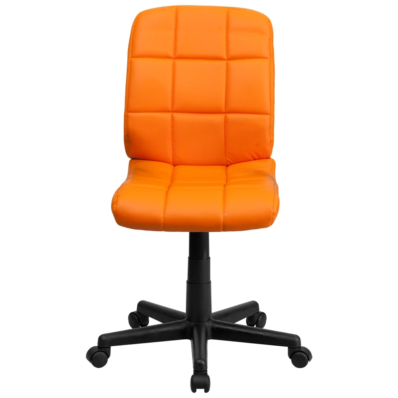 Mid-Back Orange Quilted Vinyl Swivel Task Chair - By Flash Furniture - Madison Seating 6 Mid-Back Orange Quilted Vinyl Swivel Task Chair - By Flash Furniture - Madison Seating - Image 4